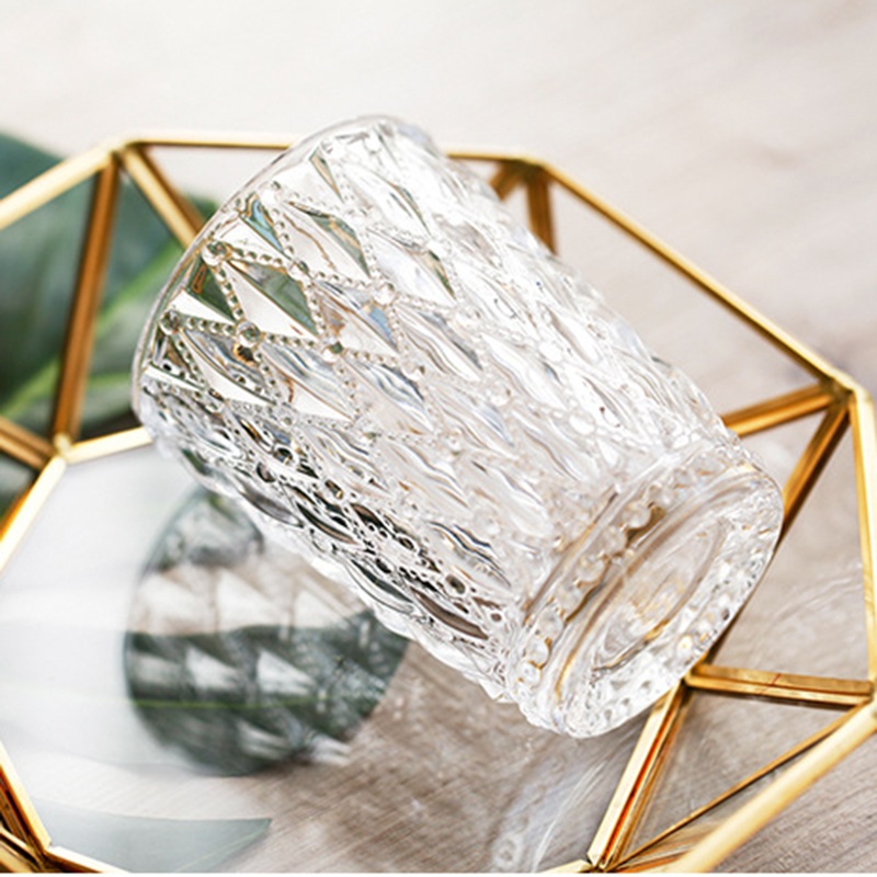 Candle vendors wholesale embossed glass jar votive candle holder with customized packaging and label