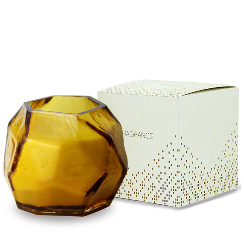 Wholesale private label customized luxury Irregular shaped glass scented candle with different sizes and colors