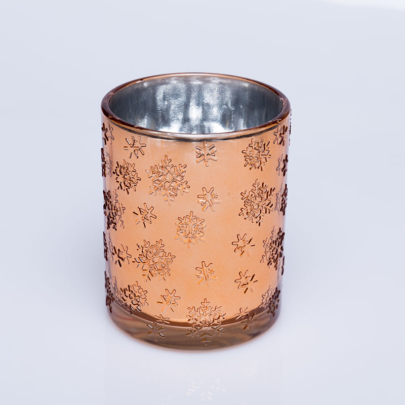 OEM ODM hot-selling customized electroplated glass votive candle holders for Christmas