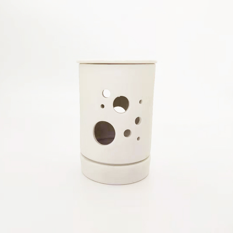 White ceramic essential oil burner candle warmer UK for home decor